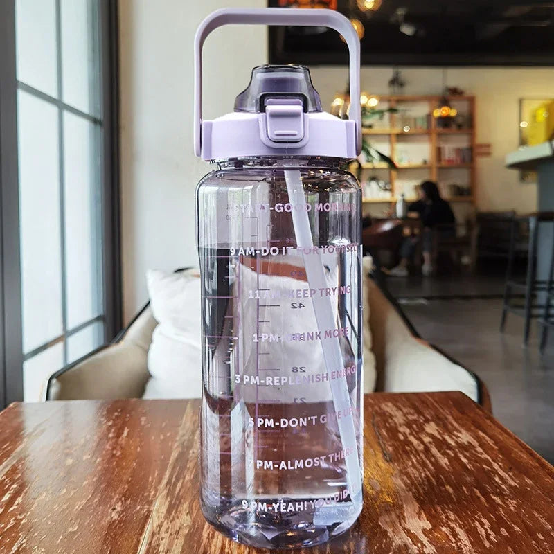 2L Portable Travel Water Jug with Straw