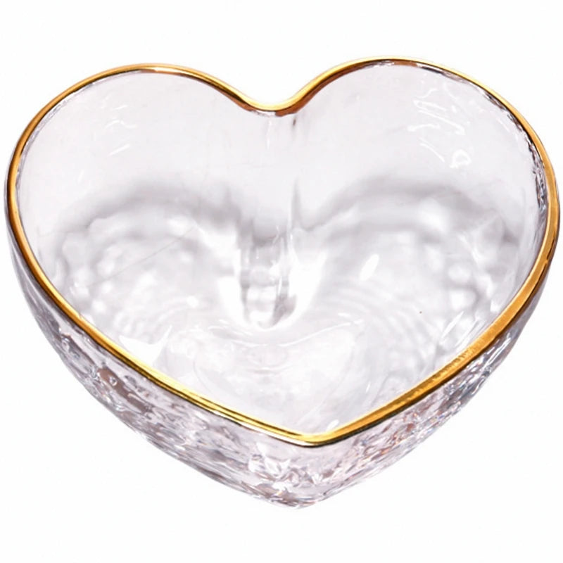 Heart Shape Glass Bowl & Cup Set