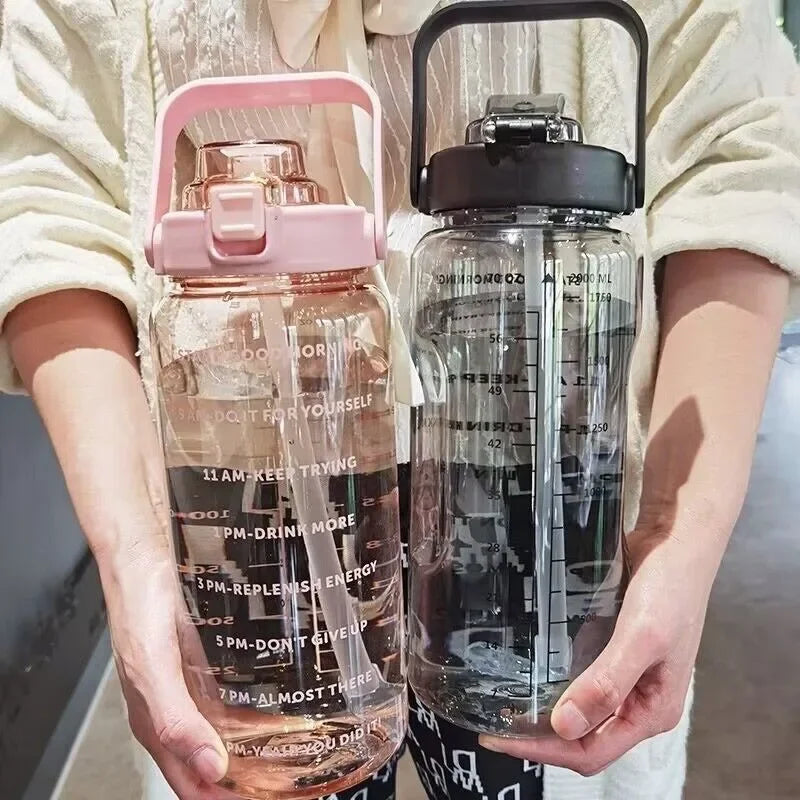2L Portable Travel Water Jug with Straw