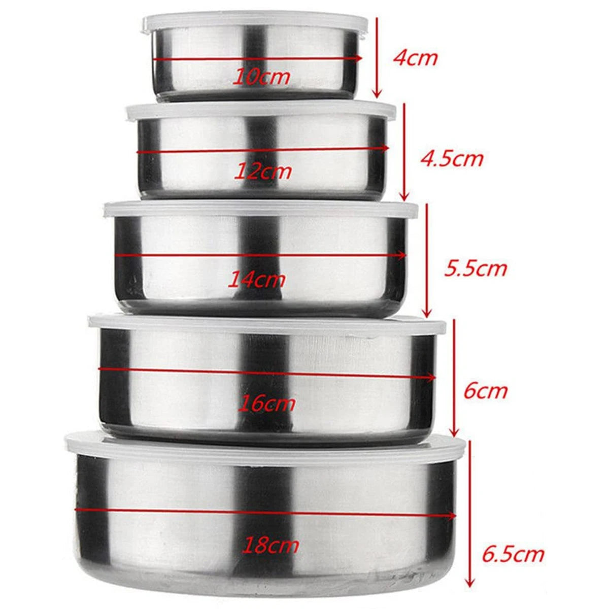 5-Piece Stainless Steel Mixing Bowls with Lids