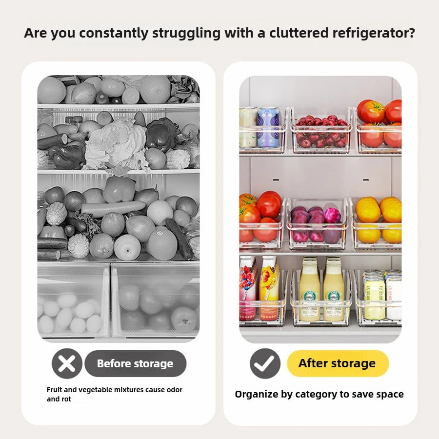 Clear Fridge Organizer Bins (Set)
