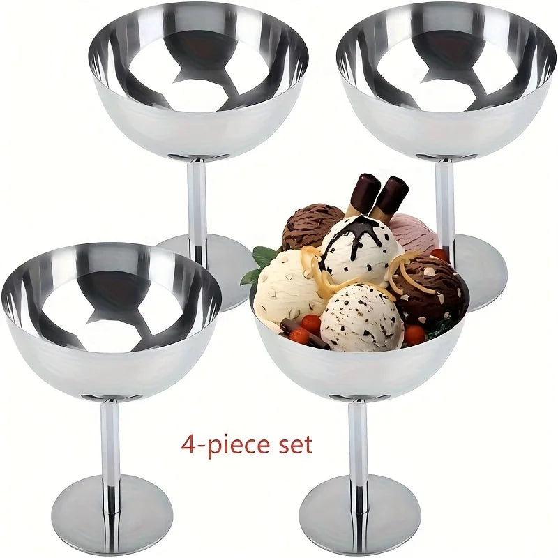 4-Piece Stainless Steel Dessert Cups