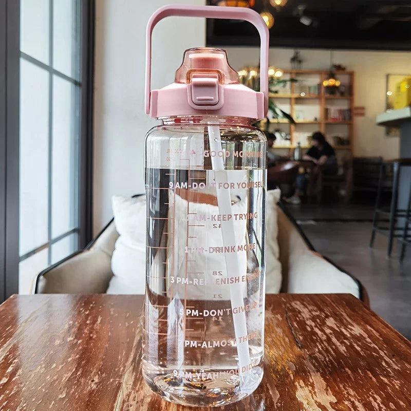 2L Portable Travel Water Jug with Straw