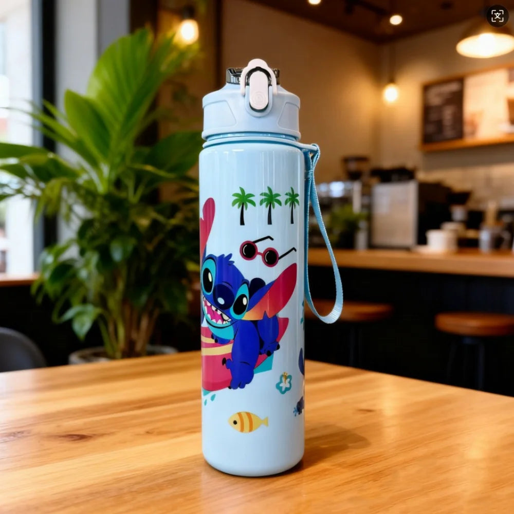 Fun Print Travel Water Bottle with Straw