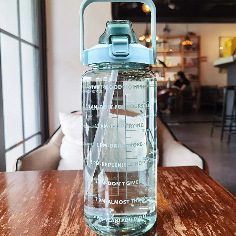 2L Portable Travel Water Jug with Straw