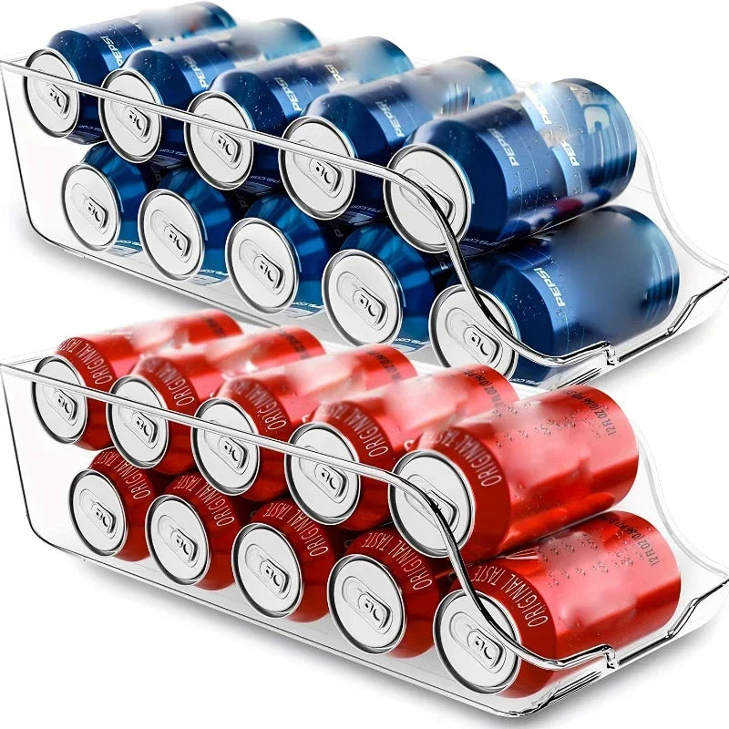 Auto-Rolling Soda Can Dispenser & Fridge Organizer