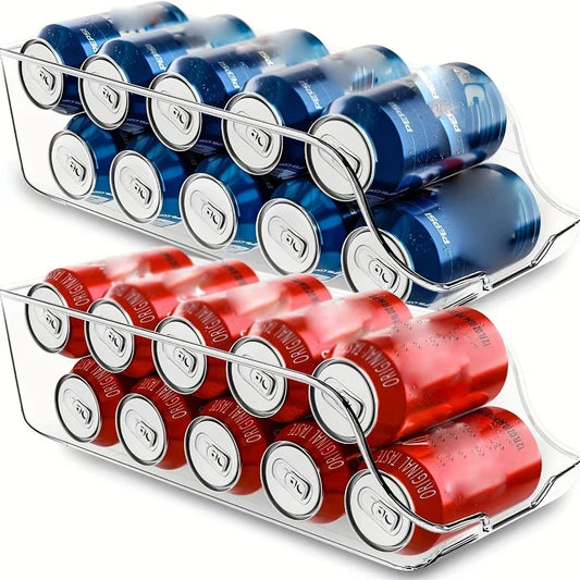Auto-Rolling Soda Can Dispenser & Fridge Organizer