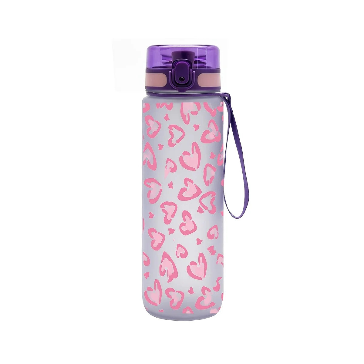 Heart Print Leakproof Sports Water Bottle 750ml