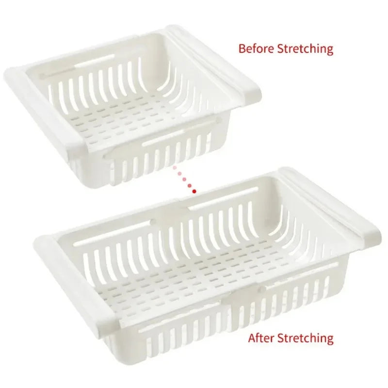 Retractable Fridge Drawer Organizer with Drain