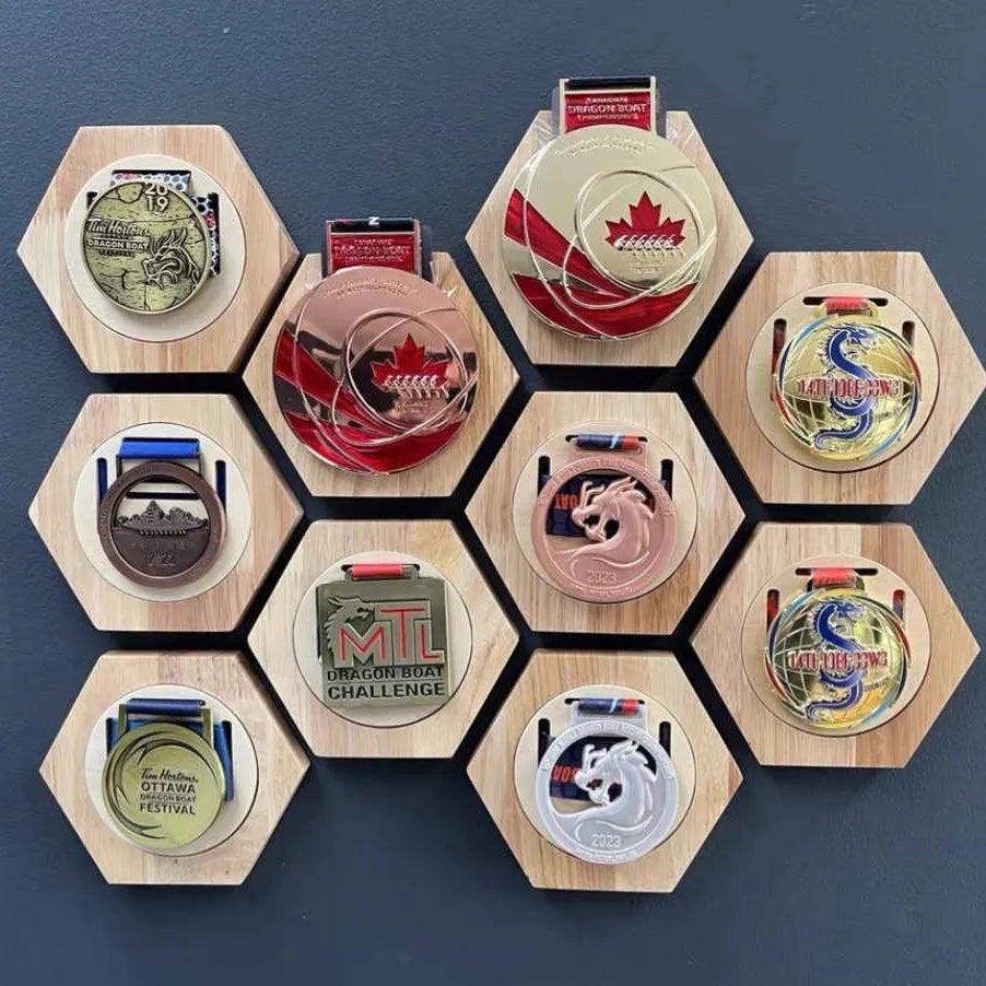 Hexagonal Honeycomb Medal Display Rack