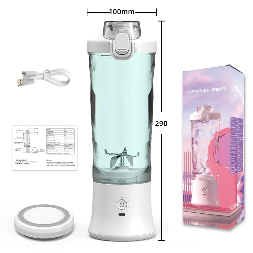 600ML USB Rechargeable Portable Blender