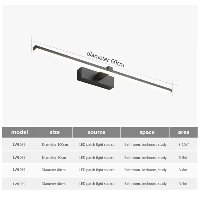Modern LED Bathroom Vanity Mirror Wall Light