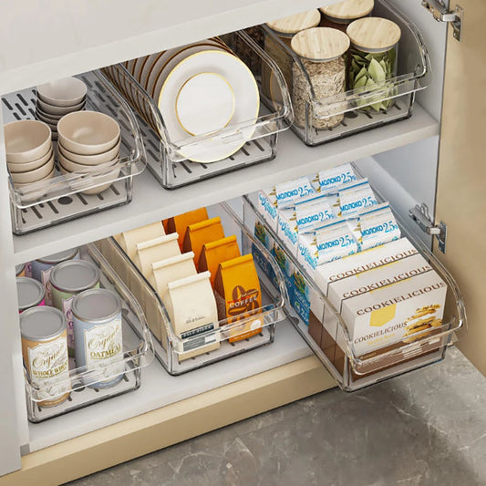 Clear Fridge Organizer Bin with Handle