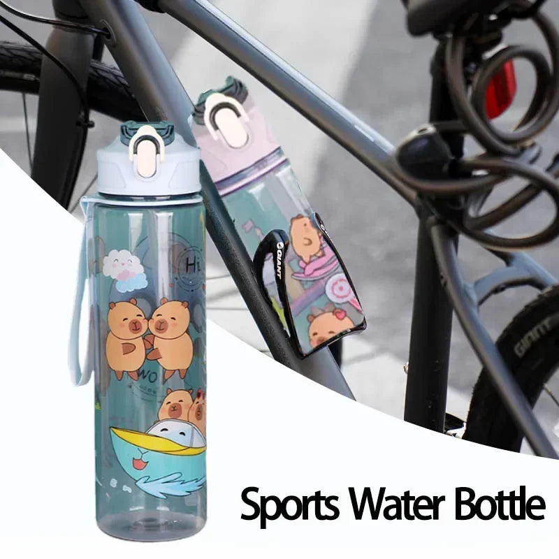 Capybara Cartoon Straw Water Bottle 750ml