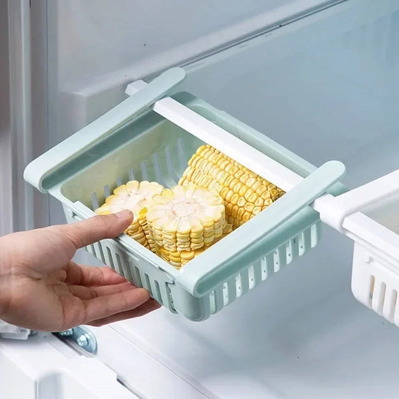 Retractable Fridge Drawer Organizer with Drain