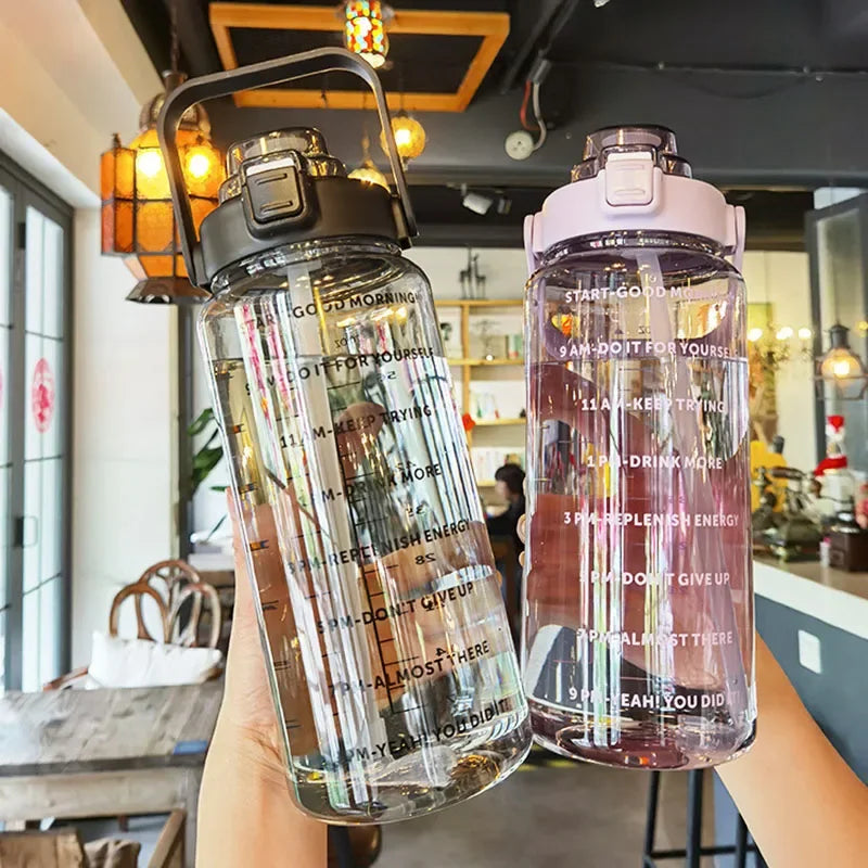 2L Portable Travel Water Jug with Straw