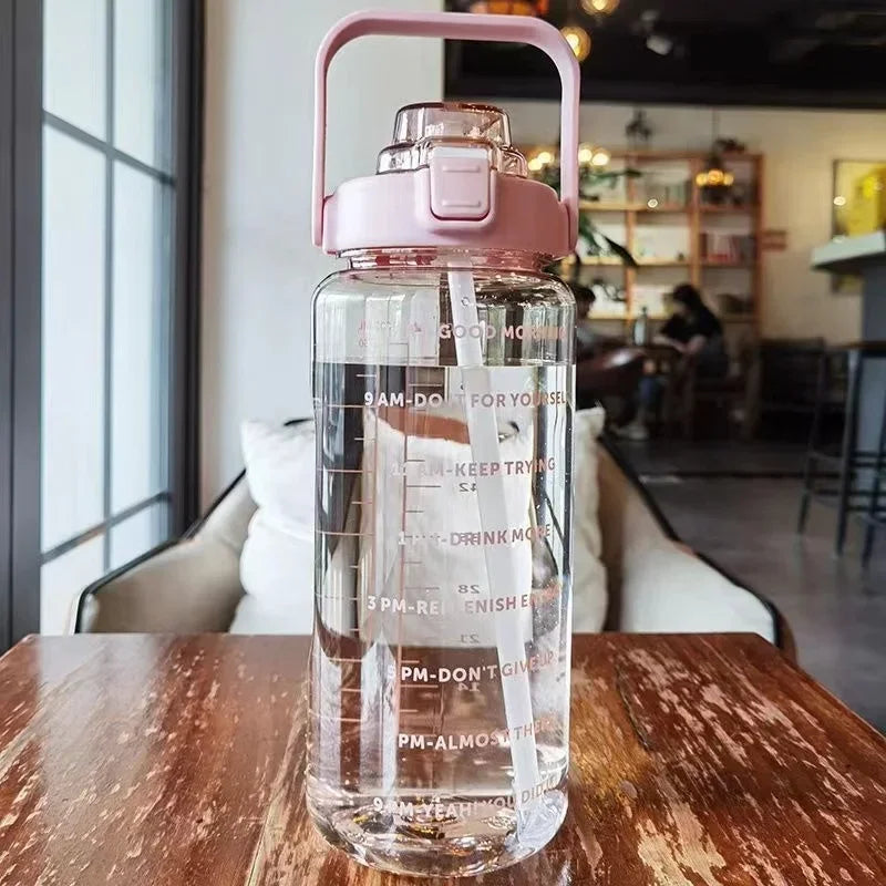 2L Portable Travel Water Jug with Straw
