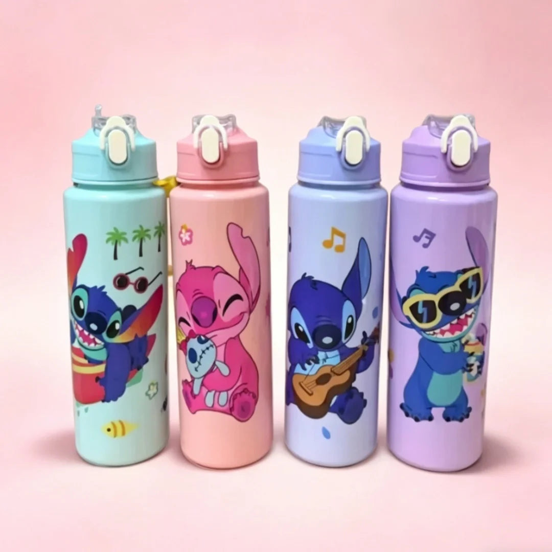 Fun Print Travel Water Bottle with Straw