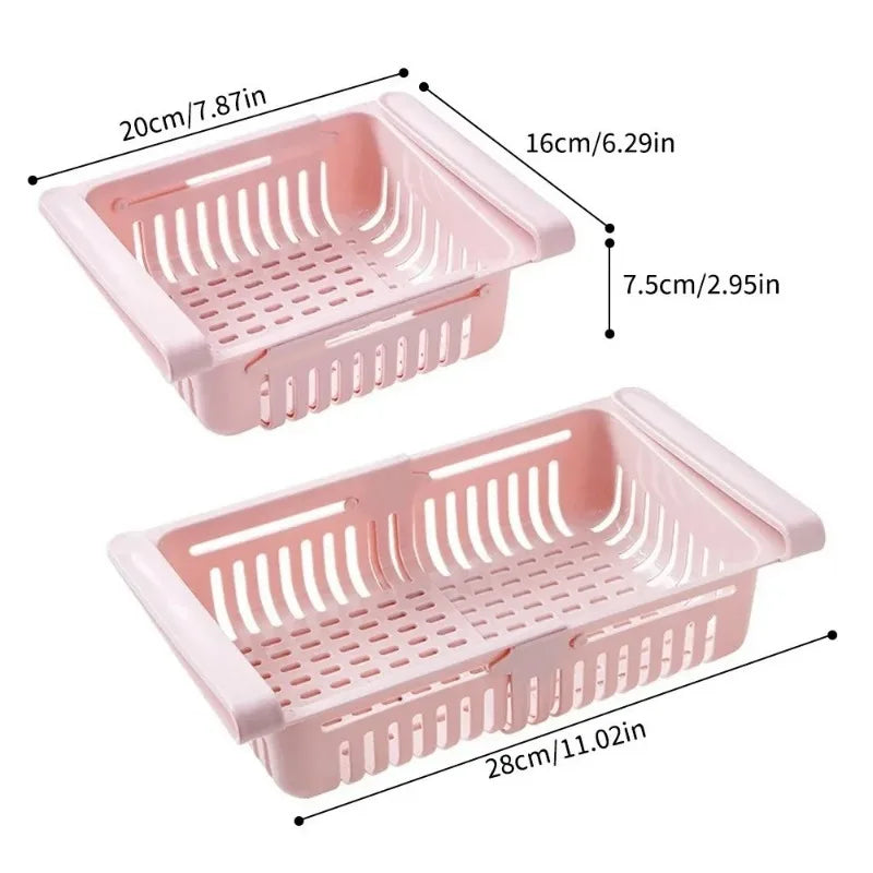 Retractable Fridge Drawer Organizer with Drain