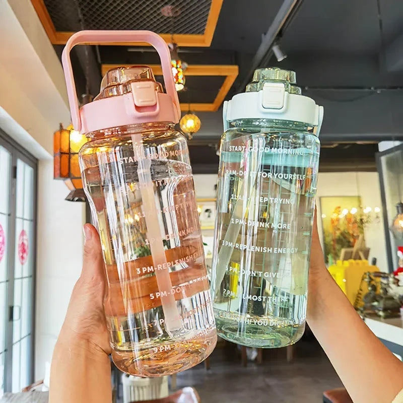 2L Portable Travel Water Jug with Straw