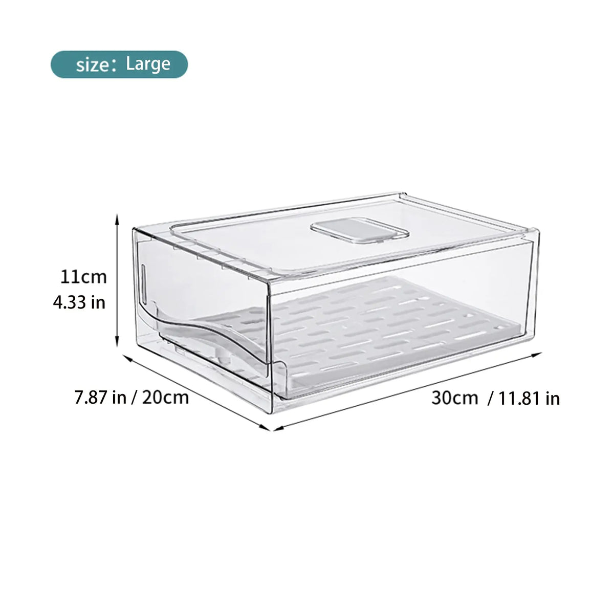 Stackable Fridge Organizer Bins with Drain Board