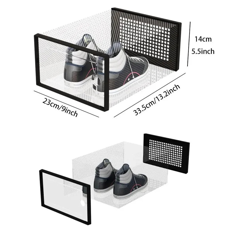 Transparent Stackable Shoe Storage Boxes – Set of 6 or 12