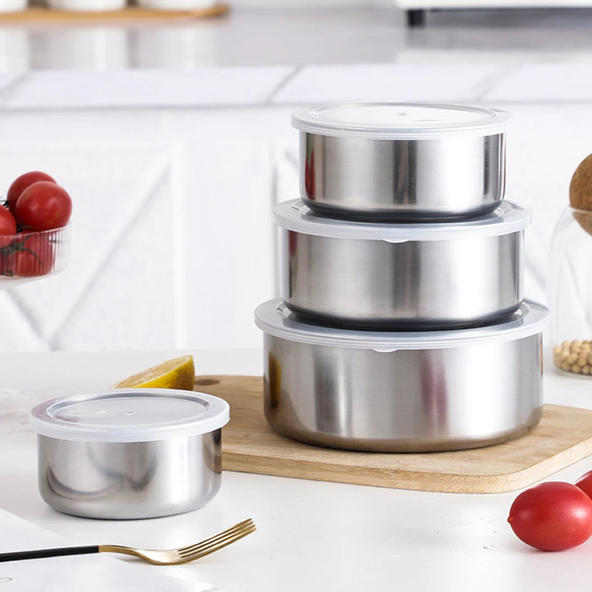 5-Piece Stainless Steel Mixing Bowls with Lids