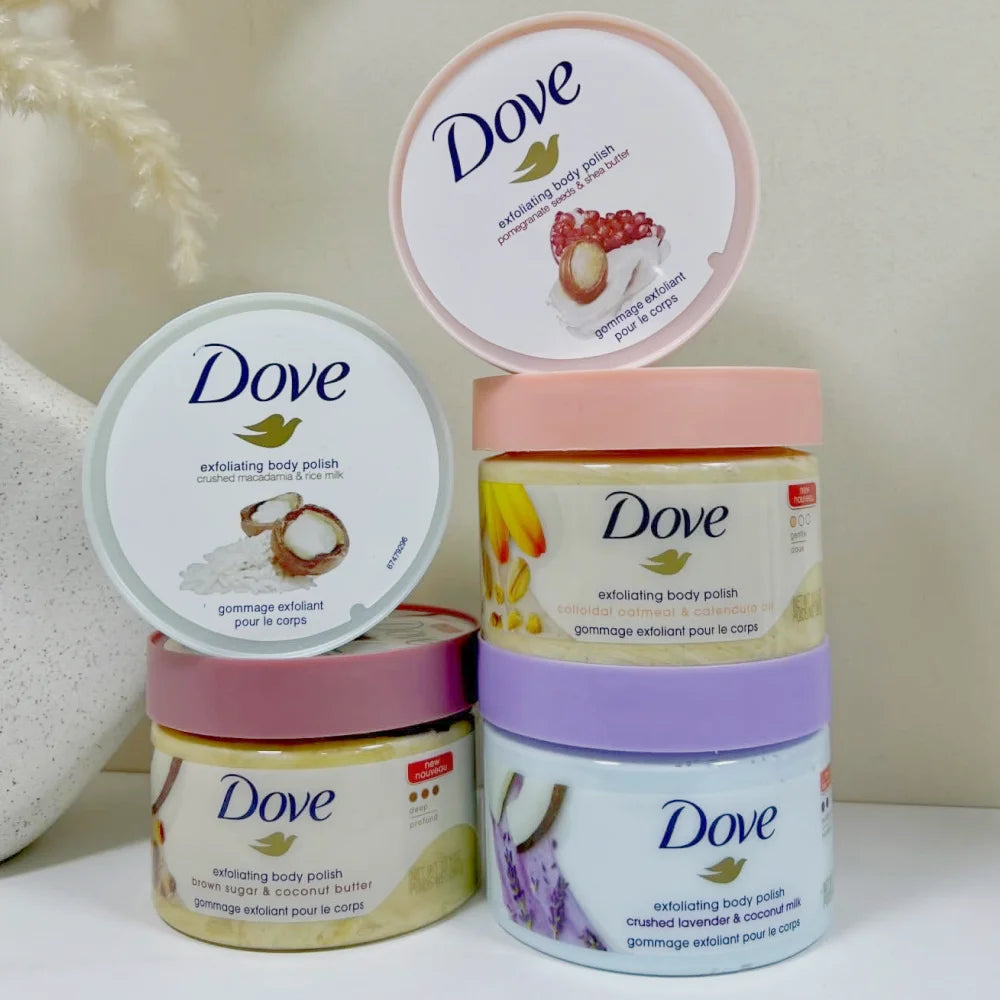 Dove Exfoliating Body Scrub 298g Moisturizing Nourishing Body Gentle Exfoliator For Dry Rough Skin Multi Fragrance Skin Care