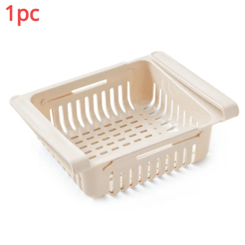 Retractable Fridge Drawer Organizer with Drain