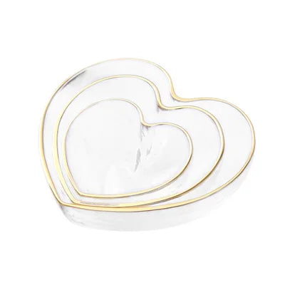 Heart Shape Glass Bowl & Cup Set