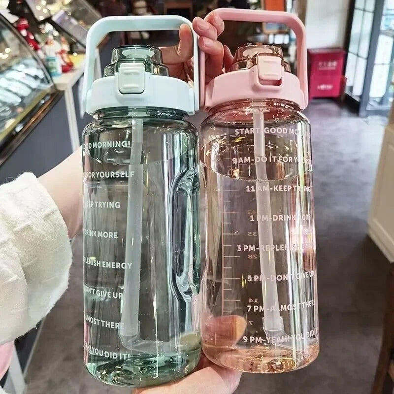 2L Portable Travel Water Jug with Straw