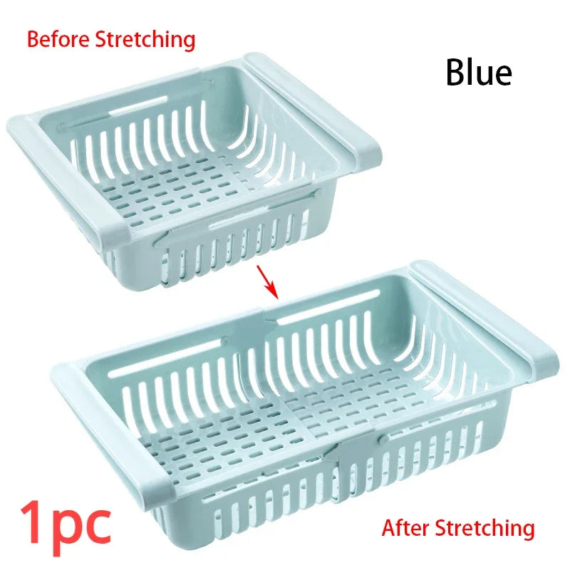 Retractable Fridge Drawer Organizer with Drain