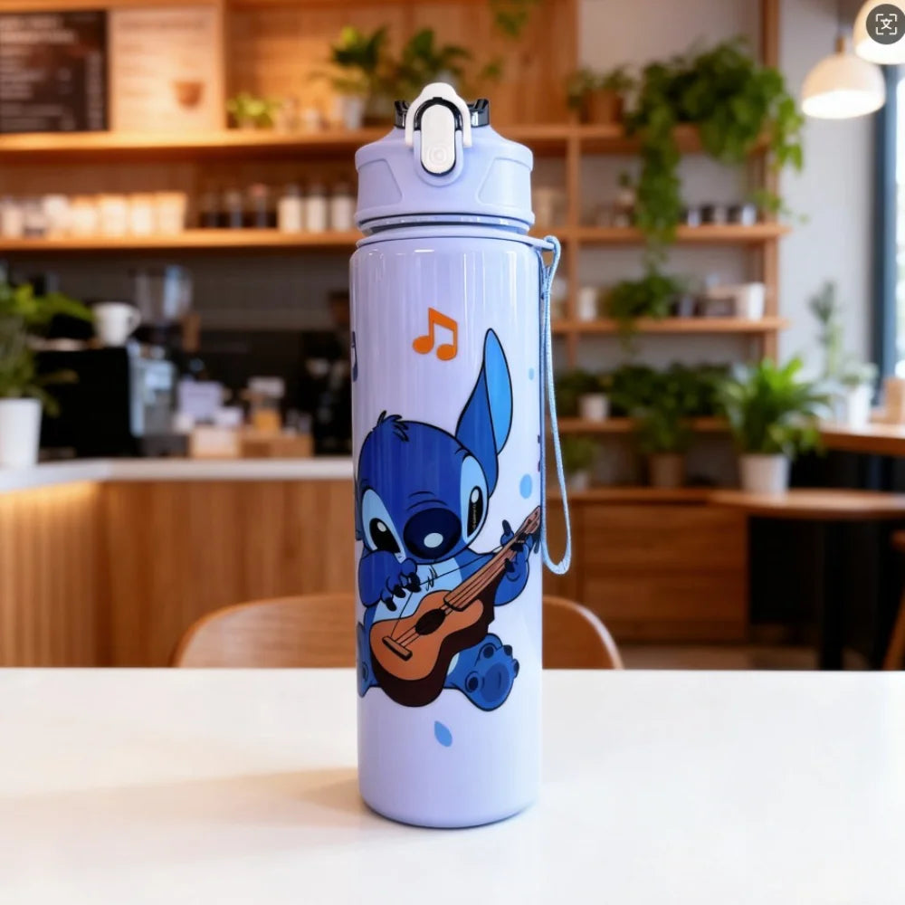 Fun Print Travel Water Bottle with Straw