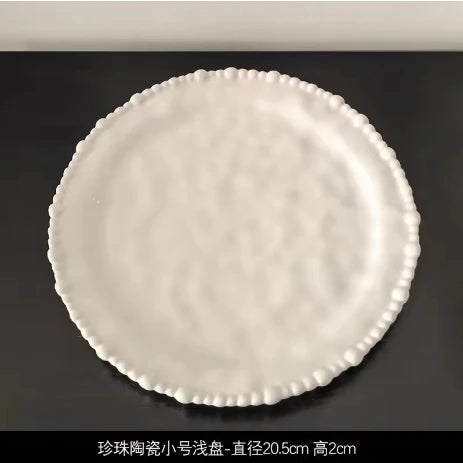 White Beaded Ceramic Bowls
