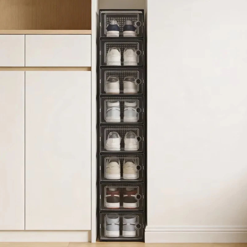 Transparent Stackable Shoe Storage Boxes – Set of 6 or 12
