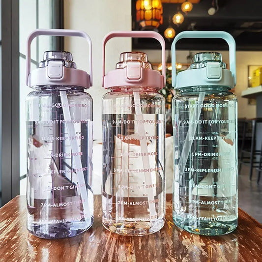 2L Portable Travel Water Jug with Straw
