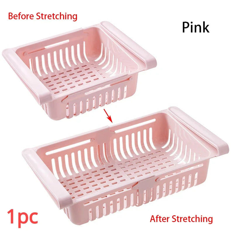 Retractable Fridge Drawer Organizer with Drain