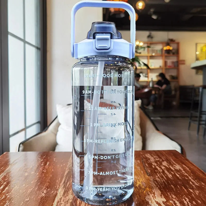 2L Portable Travel Water Jug with Straw