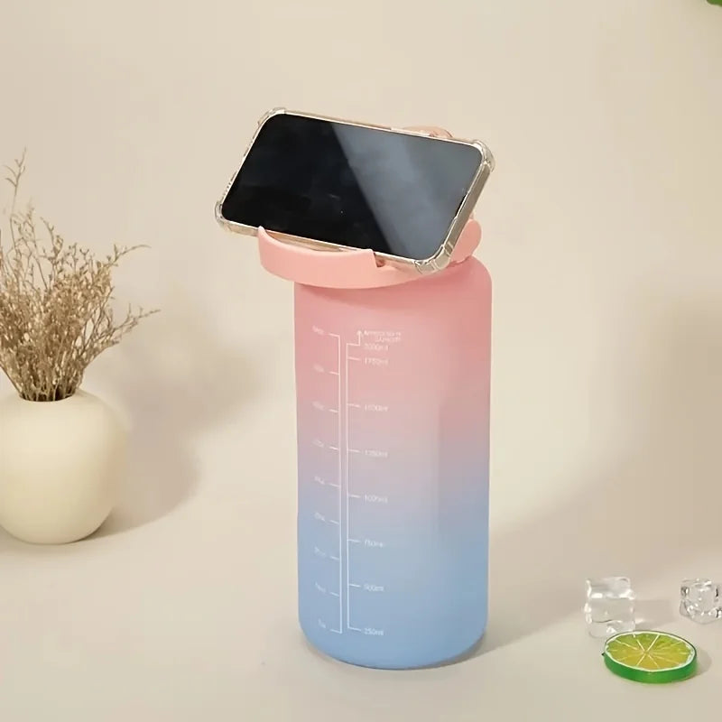Motivational Time-Marked Water Bottle with Straw