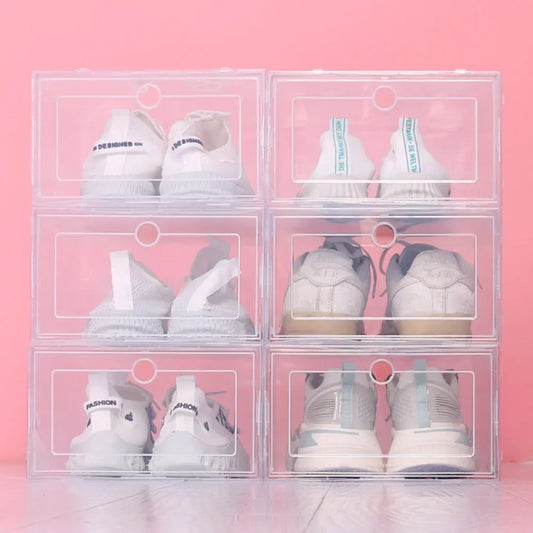 Transparent Stackable Shoe Boxes – Set of 6