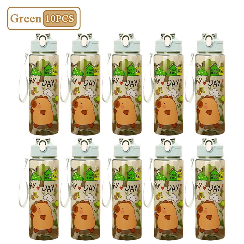 Capybara Cartoon Straw Water Bottle 750ml